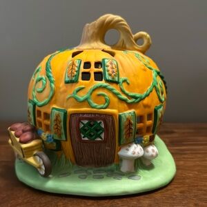 PartyLite Pumpkin Patch Tealight House Candle Holder Holiday P7303 Retired MINT